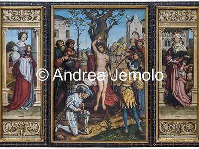 Alte Pinakothek Pala d'altare di San Sebastiano: Martirio di San Sebastiano, 153 x 107 cm | Andrea Jemolo