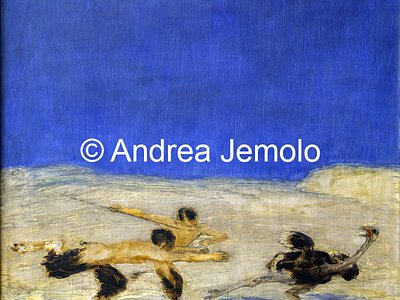Neue Pinakothek Caccia allo struzzo, 59 x 59.5 cm | Andrea Jemolo