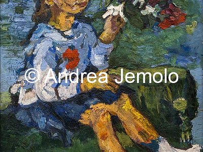 Pinakothek der Moderne  Bambina con fiori e gatto | Andrea Jemolo