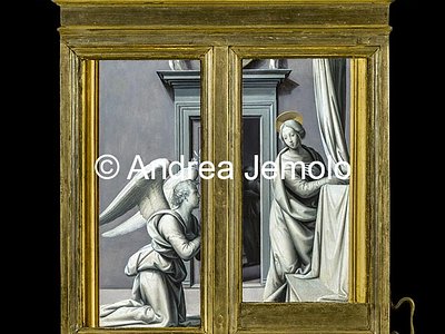 Gallerie degli Uffizi Arcangelo Gabriele e Annunciata (verso) e Presentazione al tempio e Adorazione del Bambino (recto) | Andrea Jemolo