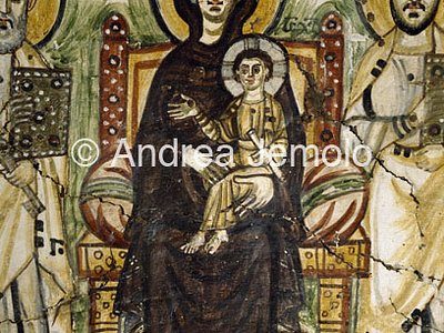 Museo copto Madonna Bambino e Santi - Affresco da Bawit - particolare | Andrea Jemolo