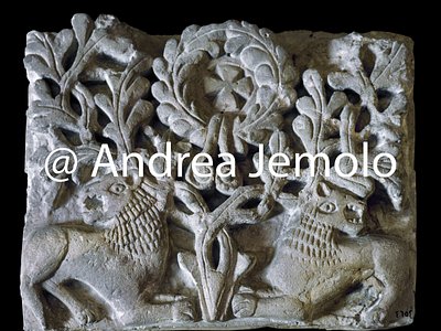 Coptic museum Fragment with Cross and lions | Andrea Jemolo