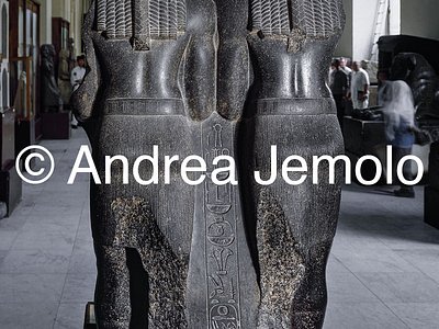 Egyptian museum Double statue of Amenemhat - rear, Tanis | Andrea Jemolo
