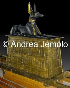Museo Egizio Scrigno dorato col dio Anubis, Tebe | Andrea Jemolo