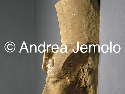 Museum of Ancient Egyptian art Colossal head of Akhenathon with the double crown | Andrea Jemolo
