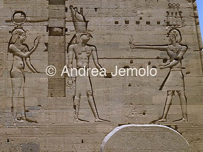 Temple of Iside Relief with Hathor, Horus and Tolomeo XII | Andrea Jemolo