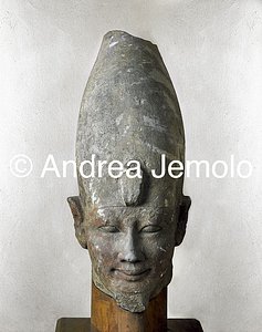 Museo Egizio Testa di re senza Uraeus, Calcare dipinto, Medamud | Andrea Jemolo