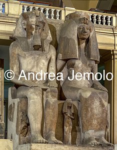Egyptian museum Amenophis III and the Tiye queen - colossal group | Andrea Jemolo