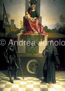 Duomo di Santa Maria Assunta e San Liberale Pala di Castelfranco - Madonna con Bambino, Nicasio e Francesco | Andrea Jemolo