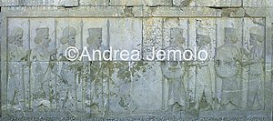 Apadana - Sala delle udienze - scala di accesso Guerrieri medi e persiani | Andrea Jemolo