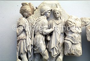 Pergamonmuseum Altar of Pergamon - Telefos receives the arms | Andrea Jemolo