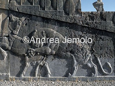 Apadana - Sala delle udienze - scala settentrionale Leone che azzanna un toro | Andrea Jemolo
