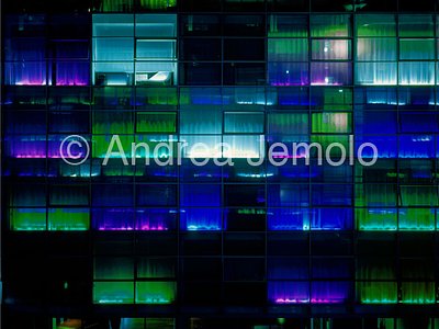 Radisson SAS Hotel Corte interna di notte - particolare | Andrea Jemolo