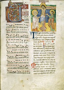 Santa Scolastica Missale Monasticum, XVIII, c. 108 Crocefissione | Andrea Jemolo