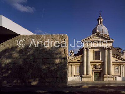 Ara Pacis Museum Wall and church of St. Roch | Andrea Jemolo