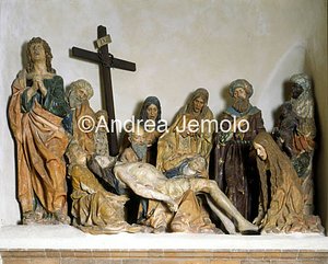 San Satiro Deposition - Group in polychrome terracotta | Andrea Jemolo