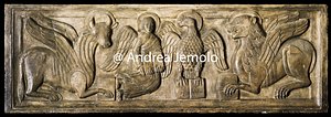 Civic collections of Ancient Art Relief with the symbols of the Evangelists from Santa Maria di Beltrade | Andrea Jemolo