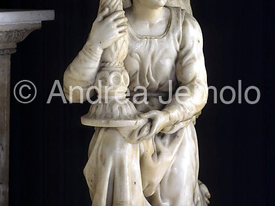 San Domenico Candlestick-holding Angel - Marble | Andrea Jemolo