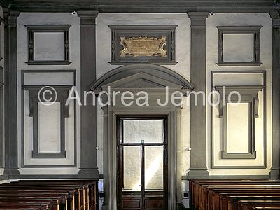 Biblioteca Medicea Laurenziana Sala lettura - prospetto verso vestibolo | Andrea Jemolo