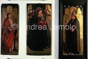 Contemporary exhibition altarpiece from the Uffizi and Brera Madonna with Child and Saints | Andrea Jemolo