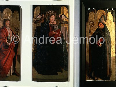 Esposizione contemporanea pala dagli Uffizi e di Brera Madonna con Bambino e Santi | Andrea Jemolo