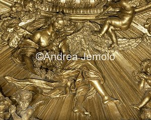 Chiesa di Sant'Andrea al Quirinale Raggiera con angeli e cherubini - Particolare | Andrea Jemolo