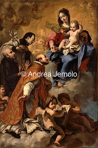 Chiesa di Sant'Andrea al Quirinale La Vergine con i Santi Ignazio di Loyola, Francesco Borgia e Luigi Gonzaga | Andrea Jemolo