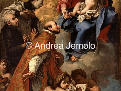 St. Andrea al Quirinale Virgin with Saint Ignatius of Loyola, Francesco Borgia e Luigi Gonzaga | Andrea Jemolo