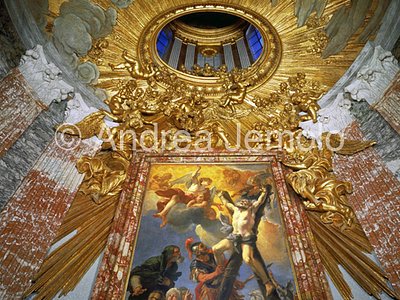 St. Andrea al Quirinale Radiant crown with angels and cherubs | Andrea Jemolo