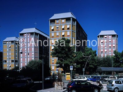 Houses-tower of INA Insurances General view from south | Andrea Jemolo