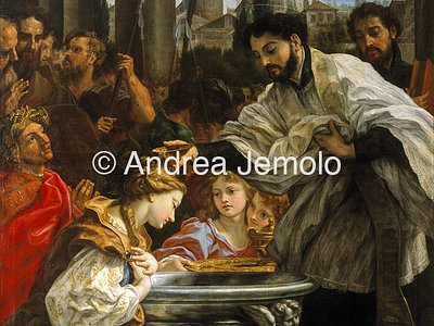 St. Andrea al Quirinale St. Francis Xavier baptises a woman | Andrea Jemolo