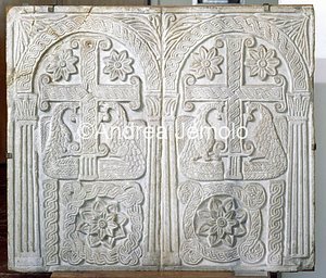 High Medieval Museum Plate carlovinghian with peacocks | Andrea Jemolo