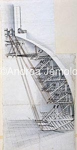 Library of the Lincei and Corsiniana Scaffolding on inside of dome - sketch | Andrea Jemolo