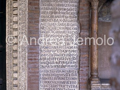 Basilica di Santa Maria in Cosmedin Carta lapidaria nell'atrio - destra | Andrea Jemolo