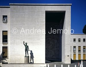 EUR - Palace of the Uffici East side with Genius of the Fascism now Genius of the Sport | Andrea Jemolo