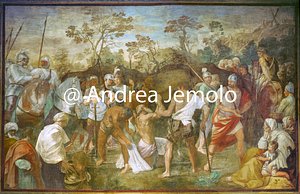 San Gregorio al Celio - Oratory of St. Andrew St. Andrew led to the torture - Affresco | Andrea Jemolo