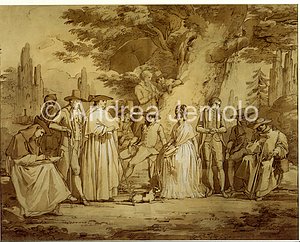 Private collection Portrait of group in a garden | Andrea Jemolo