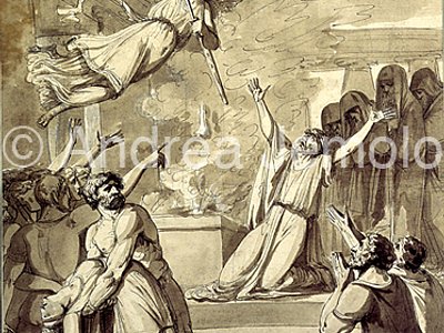 Collezione privata The flagello della peste placato da re David | Andrea Jemolo