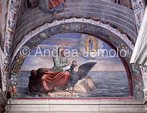 Trinità dei Monti Turchi chapel - lunetta - Saint John the Theologian at Patmos | Andrea Jemolo