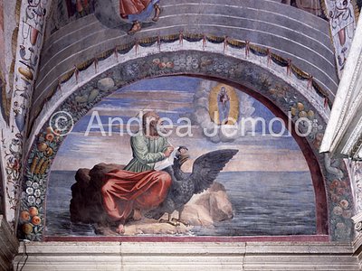 Chiesa della Trinità dei Monti Cappella Turchi - lunetta - San Giovanni il Teologo a Patmos | Andrea Jemolo