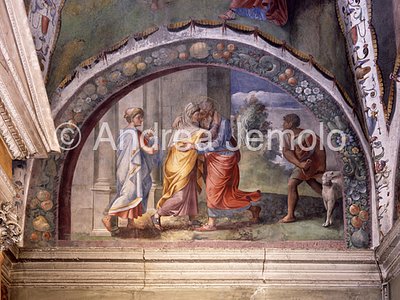 Chiesa della Trinità dei Monti Cappella Turchi - lunetta - Incontro alla Porta Aurea | Andrea Jemolo