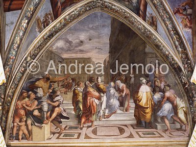 Chiesa della Trinità dei Monti Cappella Pucci - lunetta - Visitazione | Andrea Jemolo