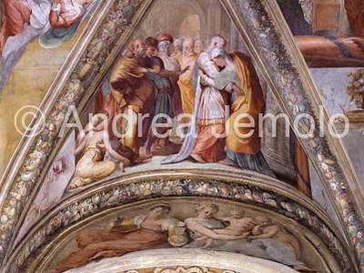 Chiesa della Trinità dei Monti Cappella Pucci - volta - Incontro di Anna e Gioacchino | Andrea Jemolo