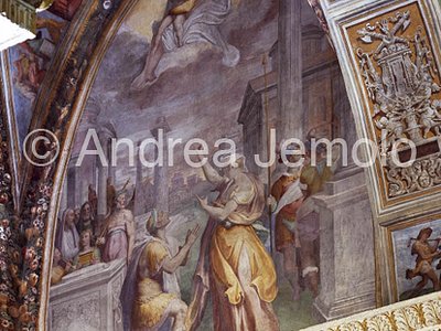 Trinità dei Monti Pucci chapel - lunetta - August and the Sibyl | Andrea Jemolo