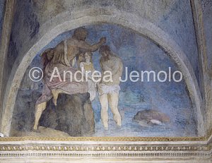 Trinità dei Monti Marciac chapel - Lunetta - Baptism of Christ | Andrea Jemolo