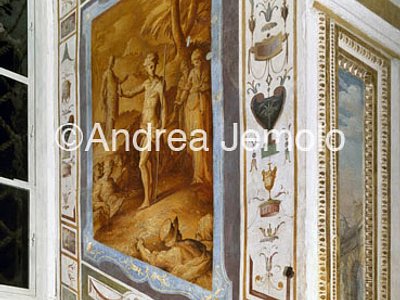 Trinità dei Monti Chapel Altoviti - Splay of window with scenes of life of St. John | Andrea Jemolo