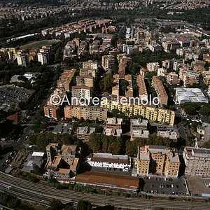 Houses-tower in Valco San Paolo - Via Corinto Aerial photograph | Andrea Jemolo