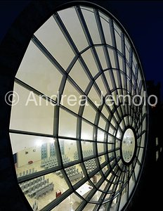 Church of the Holy Face of Jesus Glass door - nighttime | Andrea Jemolo