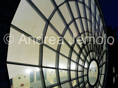 Church of the Holy Face of Jesus Glass door - nighttime | Andrea Jemolo