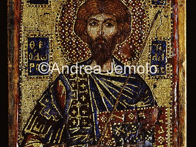 Ermitage Theodore Stratelates - mosaic in enamel | Andrea Jemolo